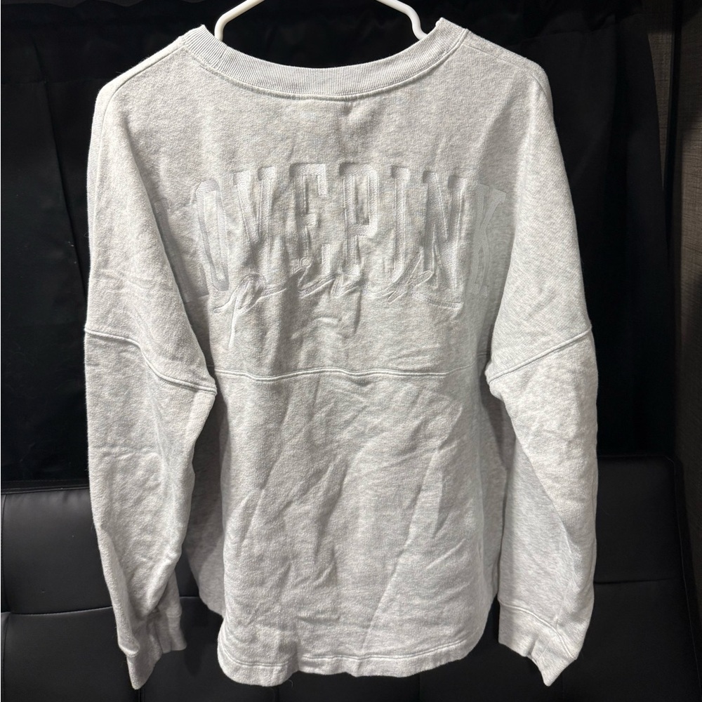 PINK Gray Oversized Sweatshirt